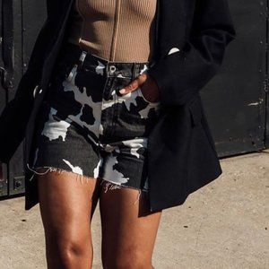 Cow print shorts